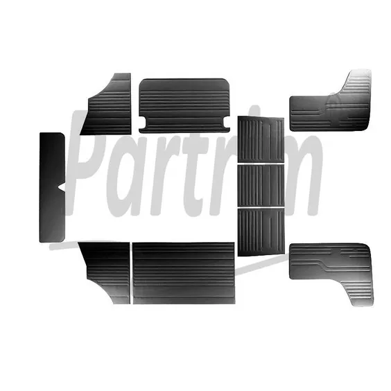 VW T2 BUS INNVENDIG SIDEPANELSETT 10 STK SVART / 08-1970 - 1979 SEN STIL