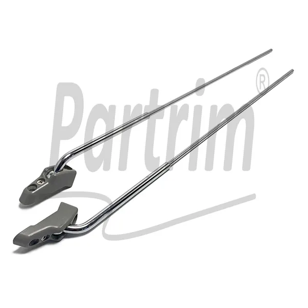 MERCEDES R107 SUNVISOR STANG METALLBRAKETT GRÅ 1 SETT