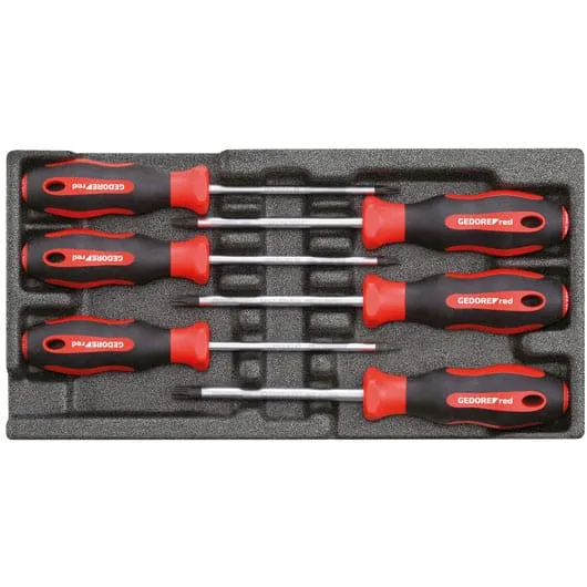 Gedore torxtrekkersett i skuminnlegg, 6 stk