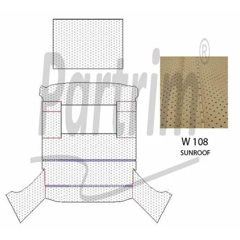 MERCEDES W108 HEADLINER MED SOLTAK