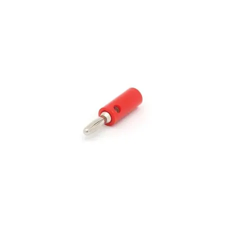 Bananplug 39 mm hann rød, 5 stk