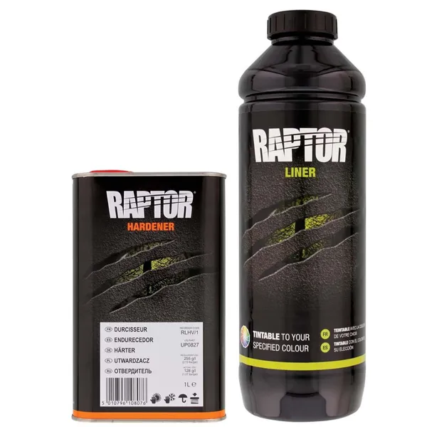 Raptor Bedliner/lasteplanbeskyttelse  - 1 liter
