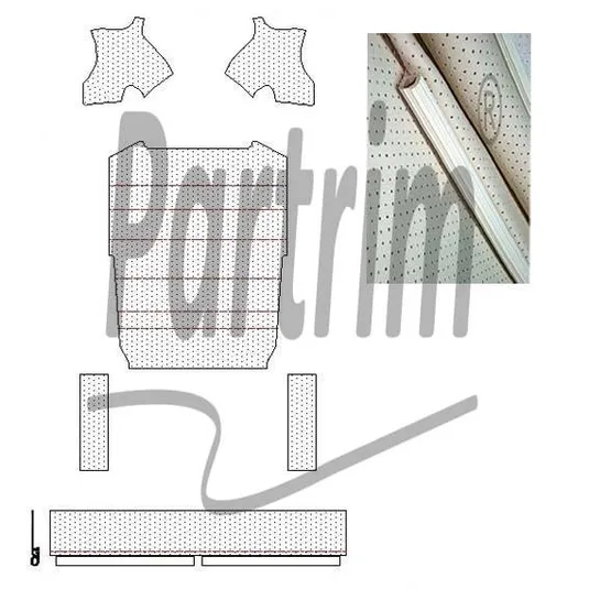 VW OLD BEETLE HEADLINER PERFORERT CREAM 1947 - 1967