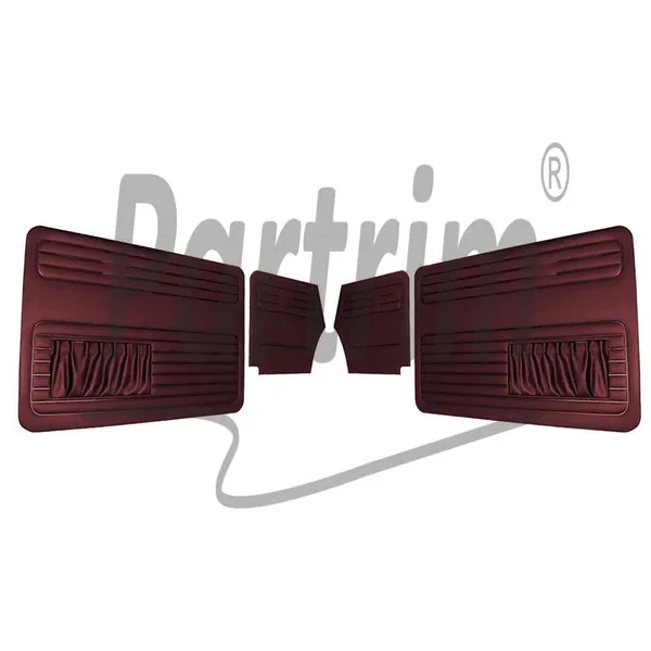VW OLD BEETLE 1500 CABRIO L DØRPANELSETT BURGUNDY TO SIDER LOMME - 4 STK