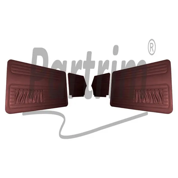 VW OLD BEETLE 1300 - 1303 CABRIO DØRPANELSETT BURGUNDY TO SIDER LOMME