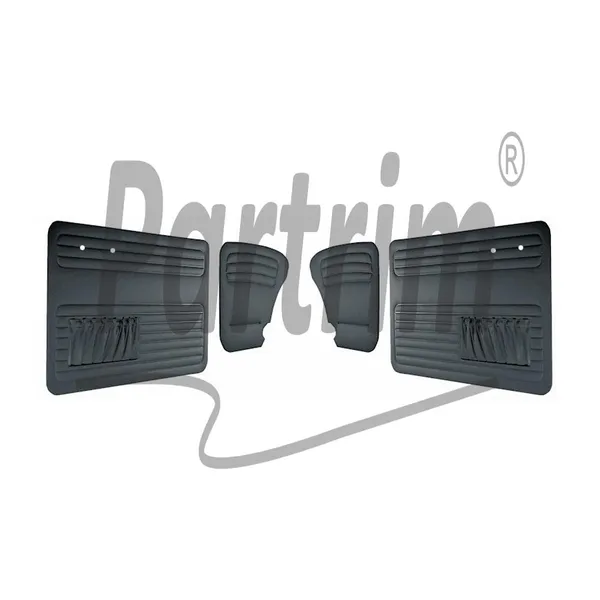 VW OLD BEETLE 1965 - 1966 DØRPANELSETT SORT BEGGE SIDER LOMME