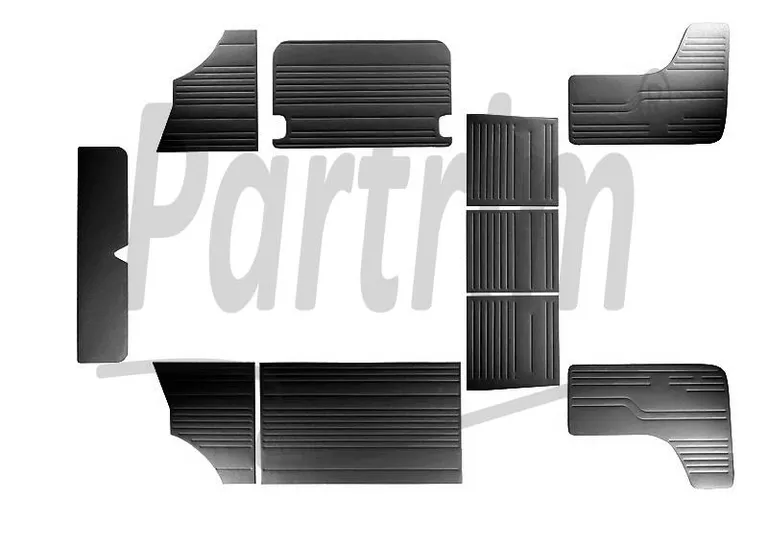 VW T2 BUS INNVENDIG SIDEPANELSETT 10 STK SVART / 08-1970 - 1979 SEN STIL