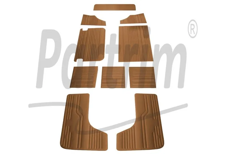 VW T2 BUS INNVENDIG SIDEPANELSETT 10 STK TOBAKK / 06-1967 - 07 -1970 TIDLIG STIL