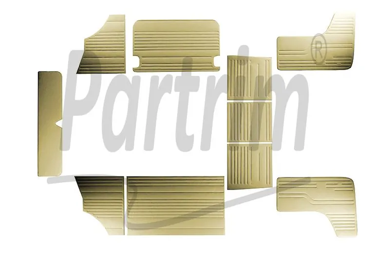 VW T2 BUS INNVENDIG SIDEPANELSETT 10 STK CREAM 08-1970 - 1979 SENE STIL