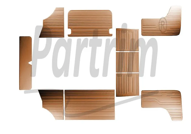 VW T2 BUS INNVENDIG SIDEPANELSETT 10 STK TOBAKK 08-1970 - 1979 SENE STIL