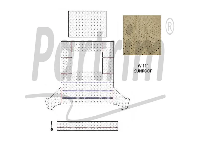 MERCEDES W111 SEDAN HEADLINER MED SOLTAK