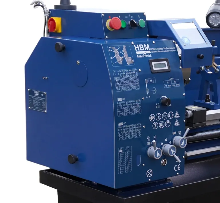 HBM dreiebenk 320x900 mm. m/digitalavlesning og frekvensomformer