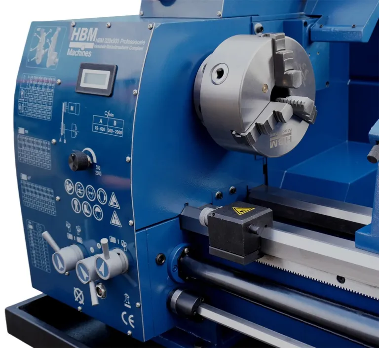 HBM dreiebenk 320x900 mm. m/digitalavlesning og frekvensomformer