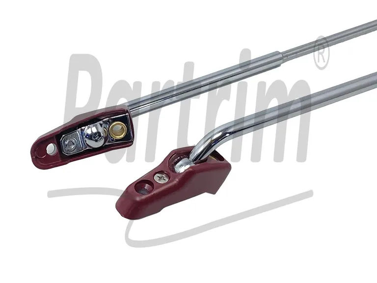 MERCEDES R107 SUNVISOR STANG METALLBRAKETT BURGUNDY 1 SETT