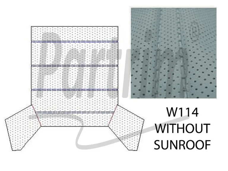 MERCEDES W114 COUPE HEADLINER SILKEGRÅ