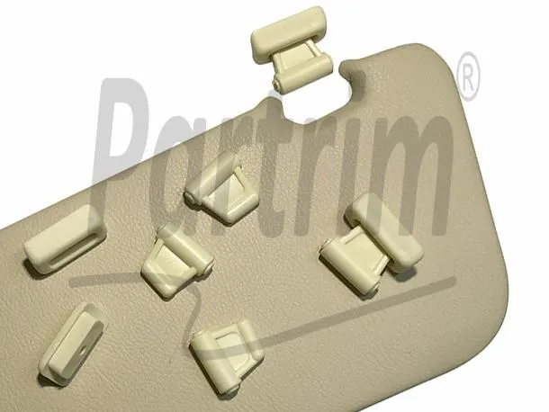 MERCEDES R107 SUNVISOR CLIPS CREAM 1 SETT