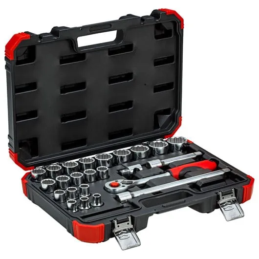 Gedore pipesett 1/2", 24 deler