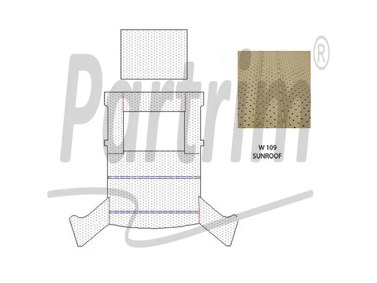 MERCEDES W109 HEADLINER MED SOLTAK