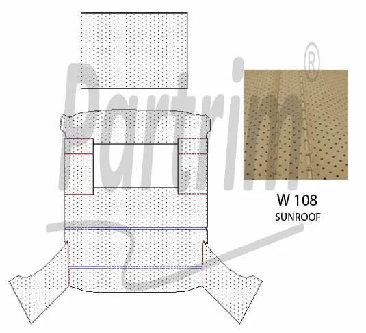MERCEDES W108 HEADLINER MED SOLTAK