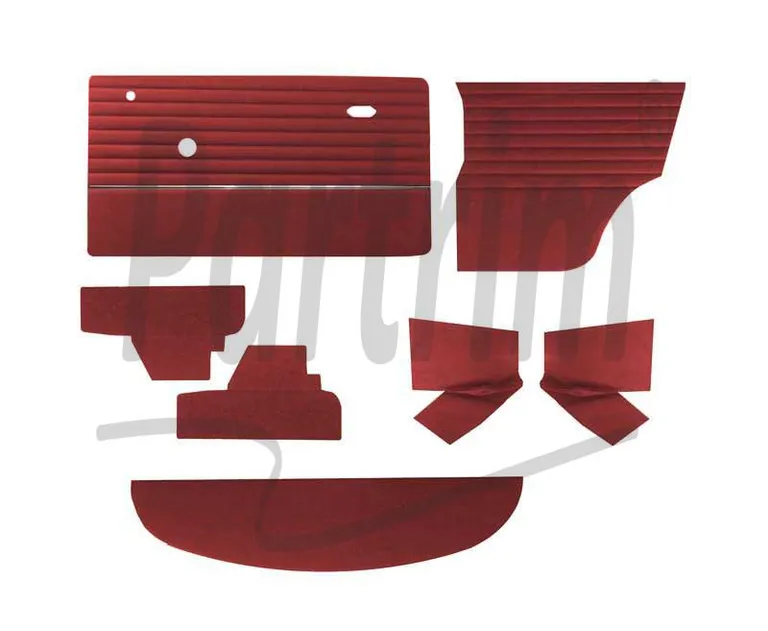 MINI COOPER 1970 - 2000 MK3 - MK4 DØRPANELSETT MED NIKKEL BURGUNDY - 9 STK