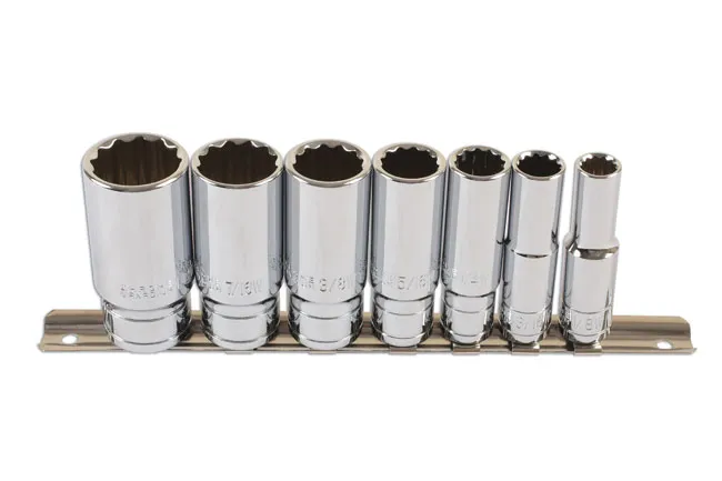 Langpipesett whitworth 3/8", 7 deler