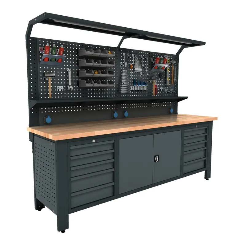 Arbeidsbenk for industri, 250 cm.