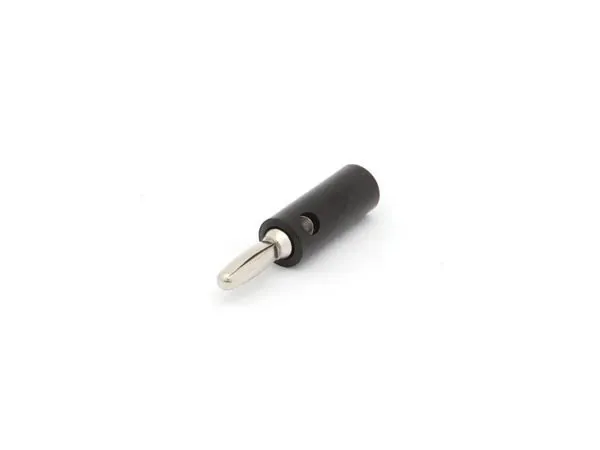 Bananplug 39 mm hann svart, 5 stk