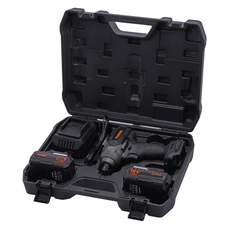 Fluxon batteridrevet muttertrekker 1/2 tomme, 1080 Nm, 2 x 4 Ah