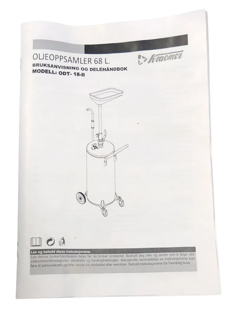 ENDEIG GARASJETID! Oljeoppsamler 65 l.
