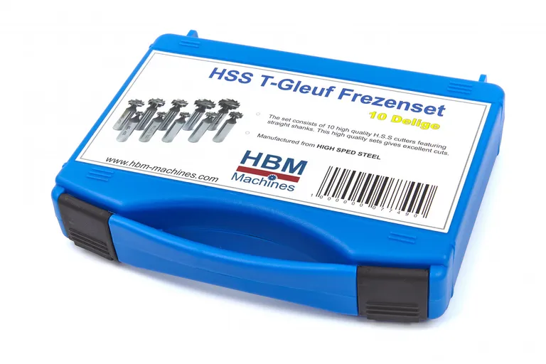 HBM 10-delers HSS M-2 T-spor fresesett