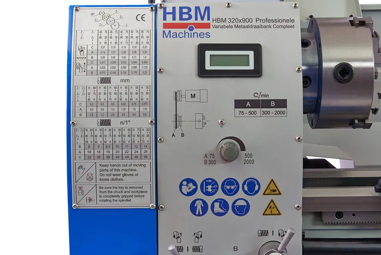 HBM Dreiebenk 320x900 m/frekvensomformer