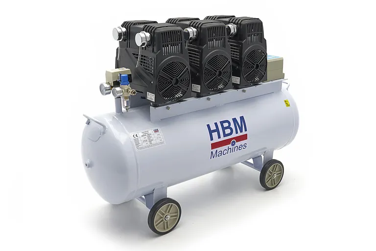Stillegående kompressor, 5,5hk/150 l. 1-fas