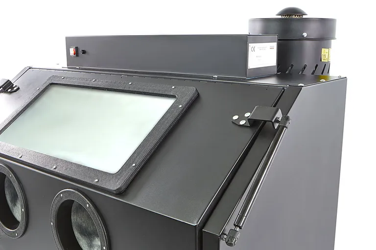 Sandblåsekabinett m/avsug, 420l. Matt sort