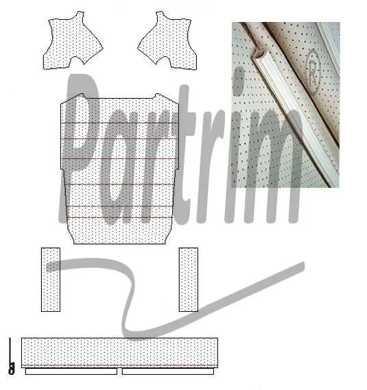 VW OLD BEETLE HEADLINER PERFORERT CREAM 1947 - 1967