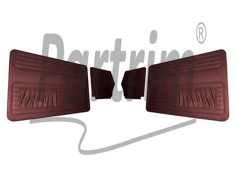 VW OLD BEETLE 1300 - 1303 CABRIO DØRPANELSETT BURGUNDY TO SIDER LOMME