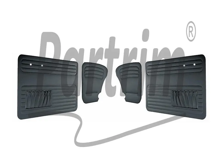 VW OLD BEETLE 1965 - 1966 DØRPANELSETT SORT BEGGE SIDER LOMME