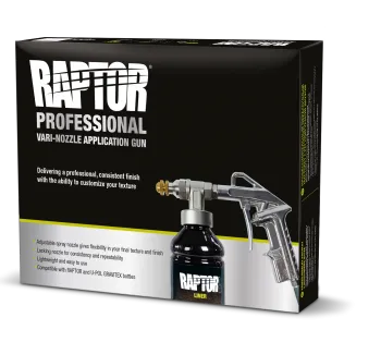 Raptor påføringspistol med justerbar dyse