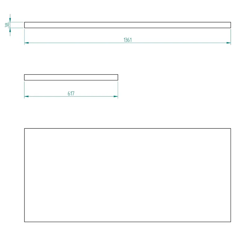 Bullram benkeplate i tre 1360 x 620 x 38 mm STARX DEEP
