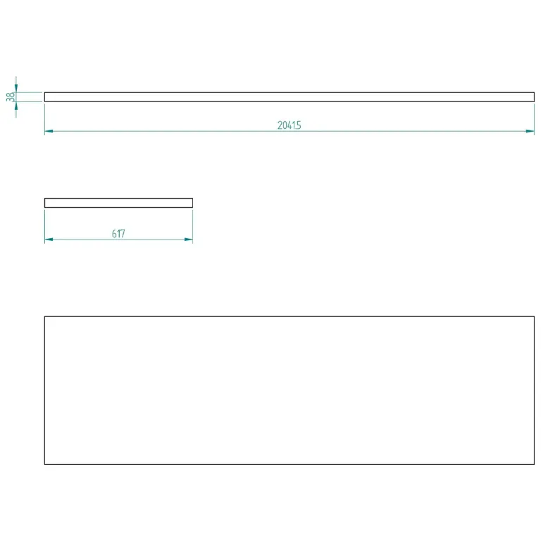 Bullram benkeplate i tre 2040 x 620 x 38 mm STARX DEEP